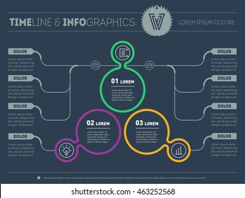 Web Template of a pyramidal diagram or presentation. Part of the report with logo and icons set. Vector infographic of technology or education process. Business concept with 3 options.
