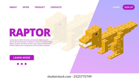 Web template with a raptor. Vector illustration