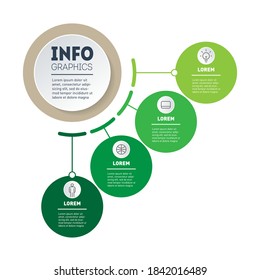 Plantilla Web de una canalización de ventas, gráfico de información o diagrama. Informe anual. Presentación de Eco Business con cuatro opciones. Infografía de tecnología verde o proceso educativo con 4 pasos. Vector.