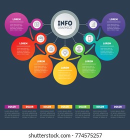 Web Template Of A Sales Pipeline, Purchase Funnel, Info Chart Or Diagram. Vector Infographic Of Technology Or Education Process With 7 Steps. Business Presentation Concept With 7 Options