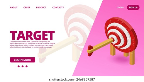 Web template with a target. Vector