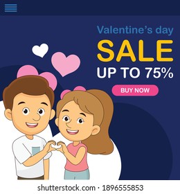 Webvorlage für den Valentinstag-Verkauf
