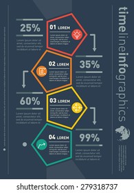 Web Template For Vertical Diagram Or Presentation. Business Concept With 4 Options. Part Of The Report. Vector Infographic Of Technology Process.