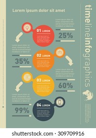 Web Template for vertical diagram or presentation. Business concept with 4 options. Part of the report. Vector infographic of technology or education process.