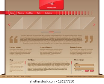 web Templates with red header and dark background
