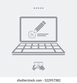 Web test with multiple choice questions - Vector web icon