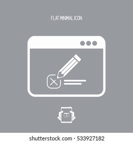 Web test with multiple choice questions - Vector web icon