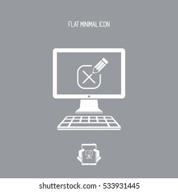 Web test with multiple choice questions - Vector web icon