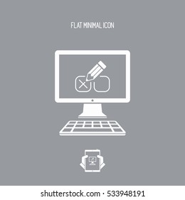 Web test with multiple choice questions - Vector web icon