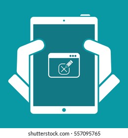 Web test with multiple choice questions - Vector web icon