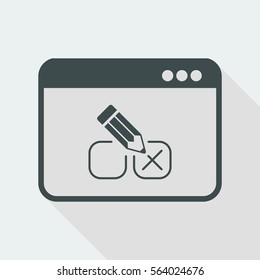 Web test with multiple choice questions - Vector web icon