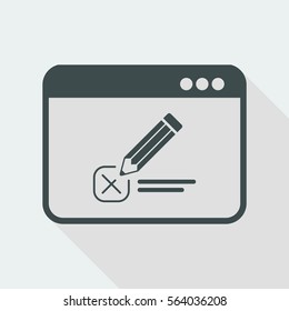 Web test with multiple choice questions - Vector web icon