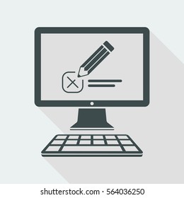 Web test with multiple choice questions - Vector web icon