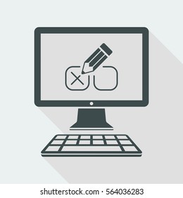 Web Test With Multiple Choice Questions - Vector Web Icon