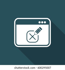 Web test with multiple choice questions - Vector web icon