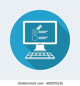 Web Test With Multiple Choice Questions - Vector Web Icon