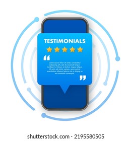 elemento de diseño de iconos testimoniales web. Ilustración vectorial.