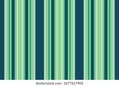 Web vertical sem costura, padrão de fundo de textura de seleção. Feche o vetor de linhas de faixa de tecido na paleta de cores verde e clara.