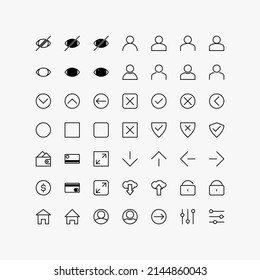 web . diseños de iconos delgados. una colección de diseños de iconos simples para pantallas web y aplicaciones. tecnología. esquema . vector. moderno. conjunto de diseños de iconos con formato eps