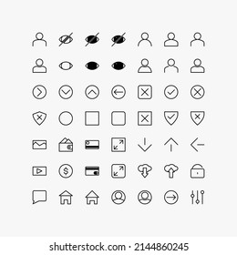 web . diseños de iconos delgados. una colección de diseños de iconos simples para pantallas web y aplicaciones. tecnología. esquema . vector. moderno. conjunto de diseños de iconos con formato eps