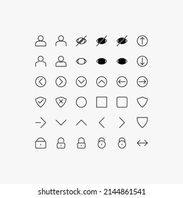 web . diseños de iconos delgados. una colección de diseños de iconos simples para pantallas web y aplicaciones. tecnología. contornos. vectores. moderno. conjunto de diseños de iconos con formato eps