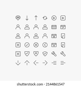 web . diseños de iconos delgados. una colección de diseños de iconos simples para pantallas web y aplicaciones. tecnología. contornos. vectores. moderno. conjunto de diseños de iconos con formato eps