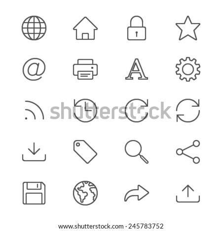 Web thin icons