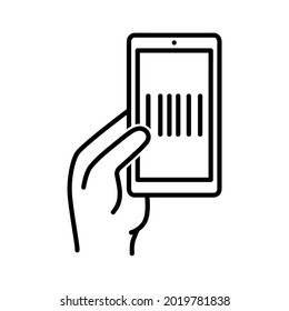 Web ticket icon. Flat pictogram. Line stroke. Simple symbol isolated on white background. Outline vector eps10