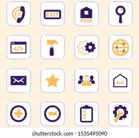 Web tools color vector icons for user interface design