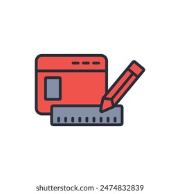 Herramientas de Web icono. Vector.Trazo editable.estilo lineal signo para el uso Diseño web,logo.Símbolo ilustración.