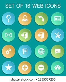 web tools web icons on colorful round buttons