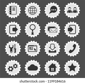 web tools web icons stylized postage stamp for user interface design