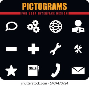 Web tools professional pictograms for user interface design
