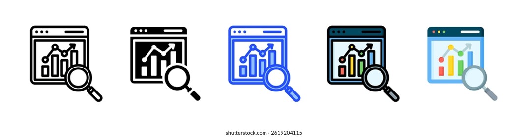 Web Traffic Analysis Icon Collection With Multiple Styles