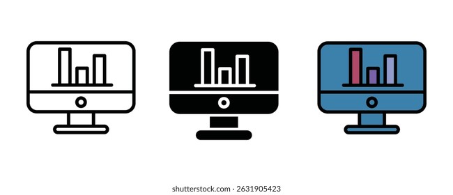 Ícones do Web Traffic Analytics definidos em estilo diferente. ícone Analítico do Website. glifo de linha e ícone de campo ilustração de vetor.