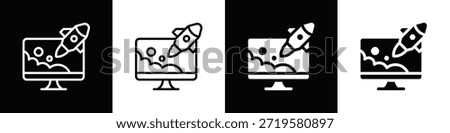 Web Traffic Icon With Black And White Background