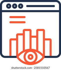 Web Traffic Icon Color Line Vector Illustration