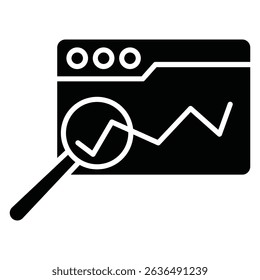 web traffic icon Flat outline fill black and white