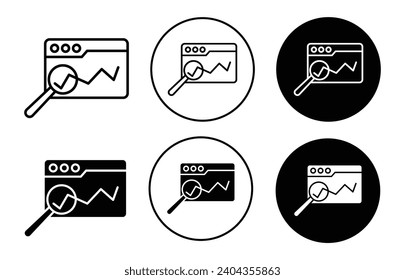 web traffic icon. real time htpl website visitor or web traffic optimization with seo. online digital search engine marketing strategy to increase high web traffic on webpage logo vector set symbol