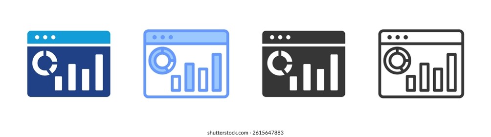 Web Traffic icon set multiple style collection
