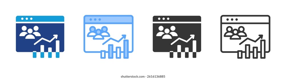 Web Traffic icon set multiple style collection