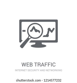 Web Traffic Icon. Trendy Web Traffic Logo Concept On White Background From Internet Security And Networking Collection. Suitable For Use On Web Apps, Mobile Apps And Print Media.