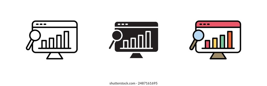 web traffic icon. Trendy web traffic logo concept, black storke, colored fill Suitable for web apps, mobile apps, and print media