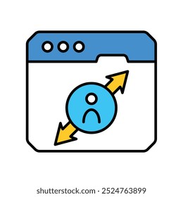 ícone de tráfego da web com ilustração de stock de vetor de fundo branco
