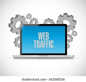 web traffic laptop computer illustration design graphic isolated over white