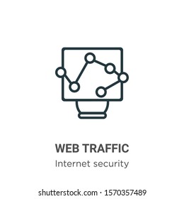 Web traffic outline vector icon. Thin line black web traffic icon, flat vector simple element illustration from editable networking concept isolated on white background