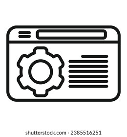 Vector de esquema de icono de realización de entrenamiento web. Tutor de capacitación de confianza. Desafío de objetivo