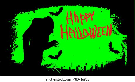 Web or TV FullHD Happy Halloween party (Graphic elements and Calligraphy)