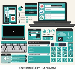 Web UI Concept Blue version,vector