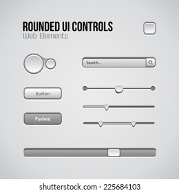 Web UI Controls Design Elements: Buttons, Switchers, On, Off, Player, Audio, Video: Play, Stop, Next, Pause, Volume, Equalizer, Knobs, Drop-down, Navigation Bar, Progress Bar, Search 